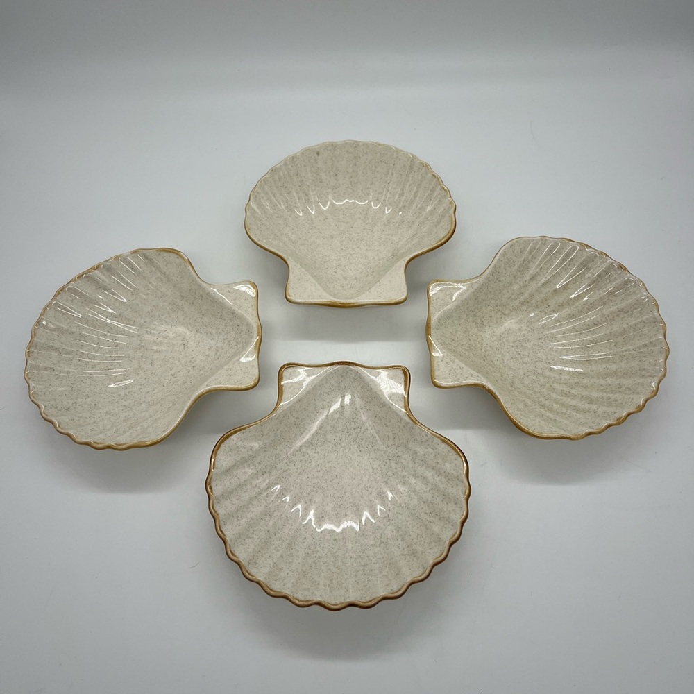 Vintage Mikasa Garden Club Shell Dish Japan Ex-100 Set Of 4